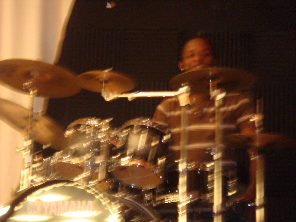 Jean on drums